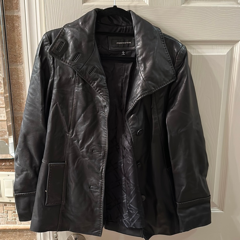 Jones New York leather style jacket